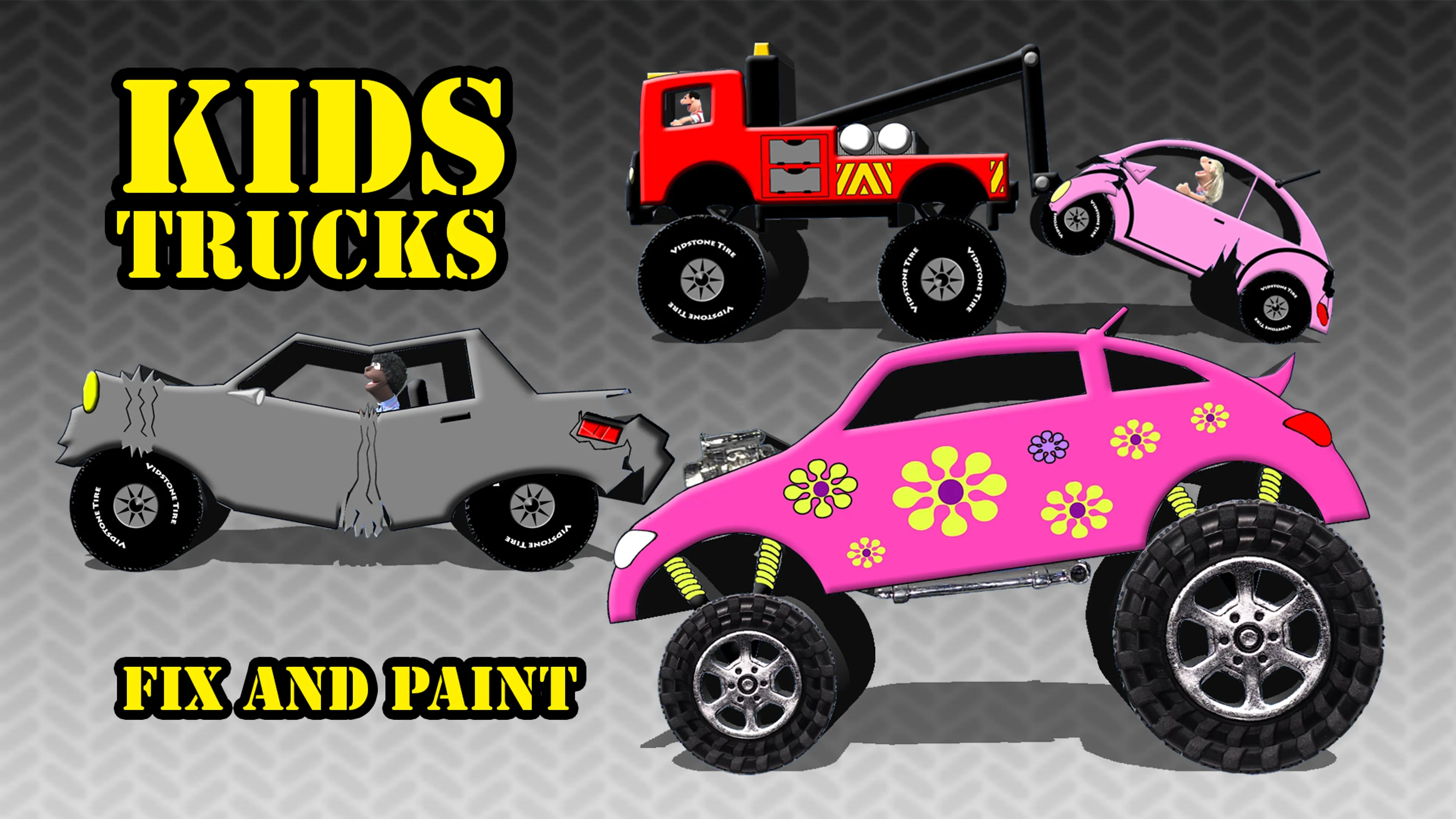 Kids Trucks Fix and Paint poster